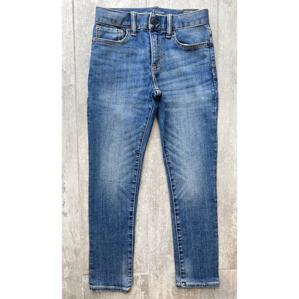 Gap Kids Boys Stretch Denim Jeans Washwell NEW Skinny Leg Medium Wash 8 Regular